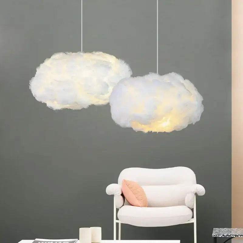 Decorbites cloud led pendant white & pale yellow bedroom light