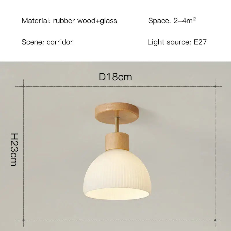 Decorbites coco wood glass ceiling chandelier corridor light