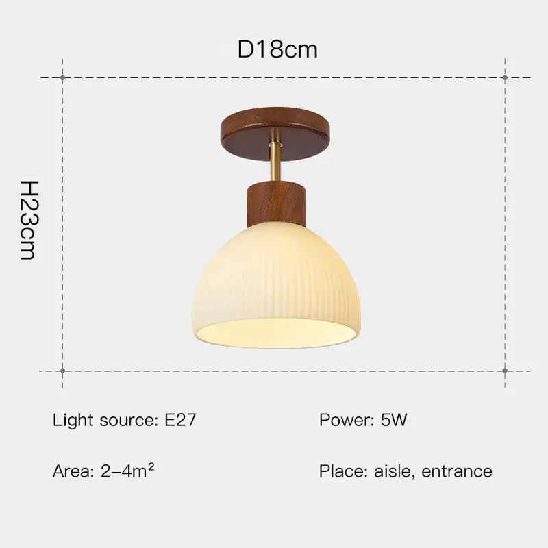 Decorbites coco wood glass ceiling chandelier corridor light