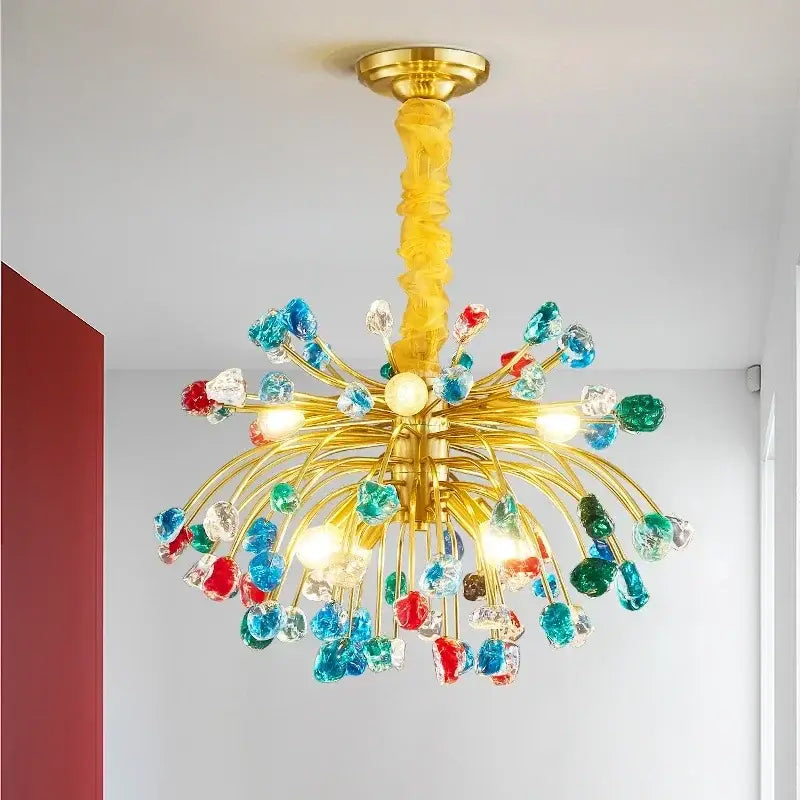 Decorbites colorful crystal chandelier dining room pendant light