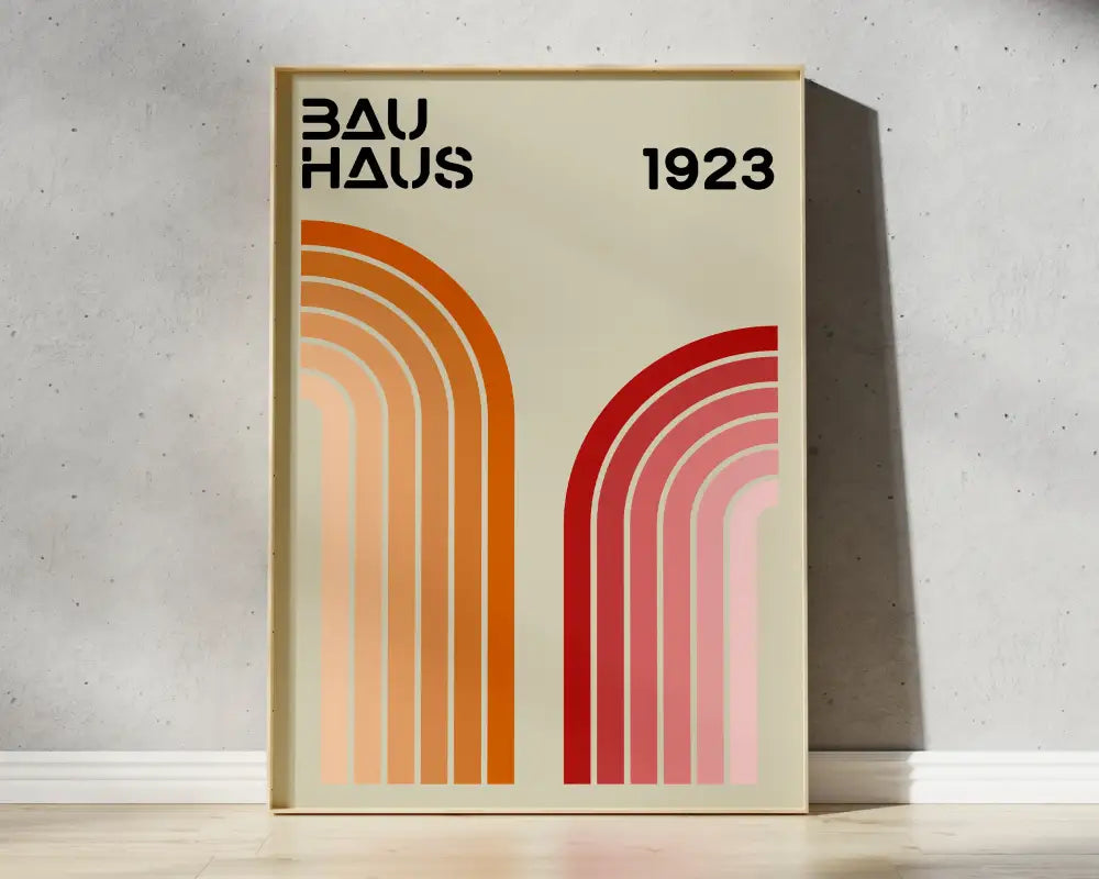 Bauhaus colorful geometric canvas print for living room home decor