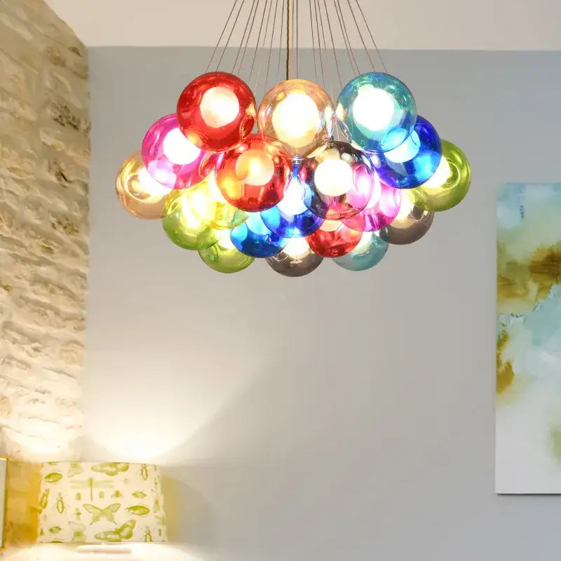 Decorbites colorful glass ball pendant light dining room chandelier