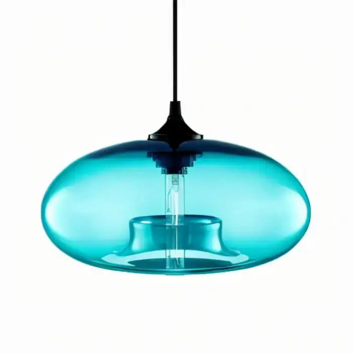 Modern amber & smoky gray glass colorful led pendant lights dining room