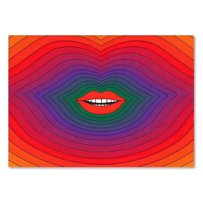 Retro abstract sunset art prints – orange & brown living room canvas