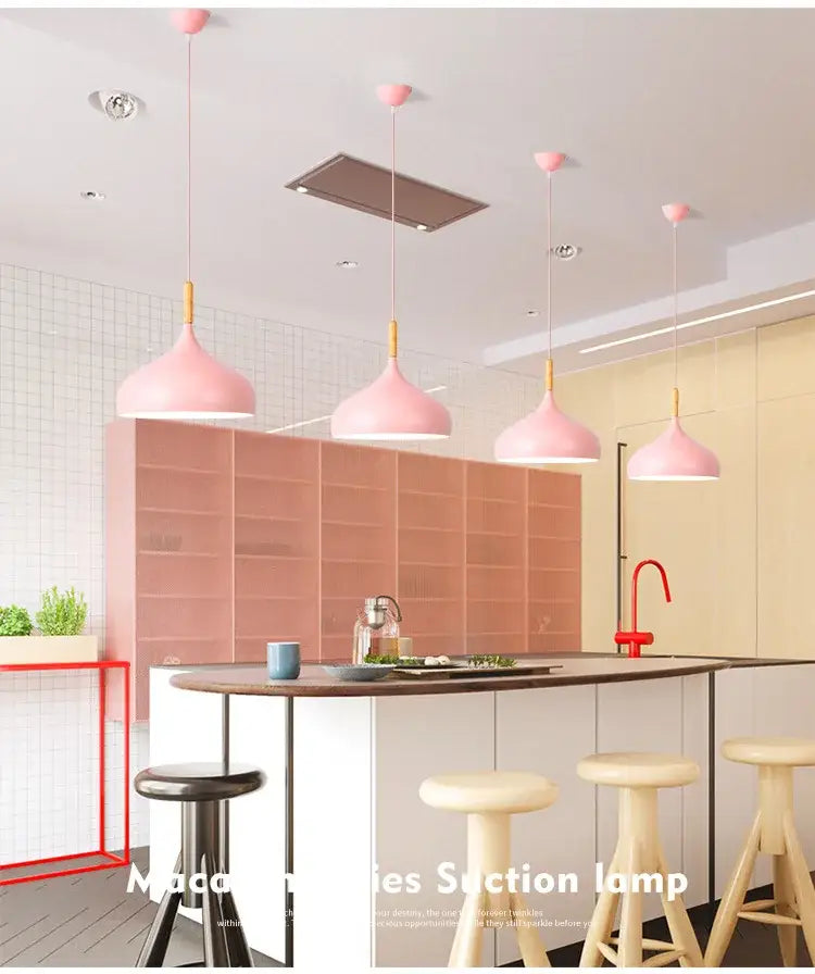 Pastel industrial retro pendant lights kitchen brass hardware