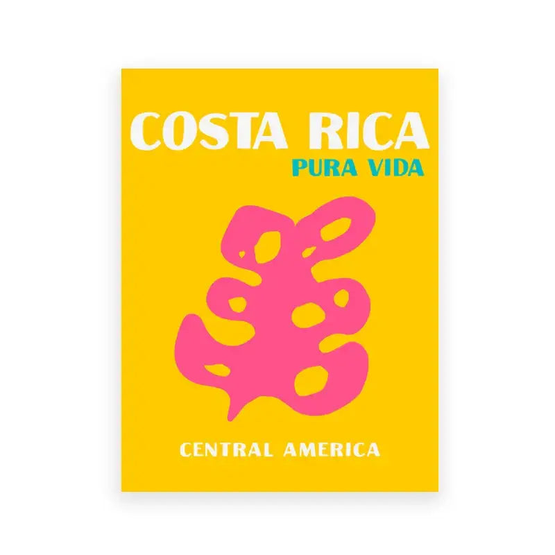 Colorful pink and yellow ibiza travel poster bedroom wall art