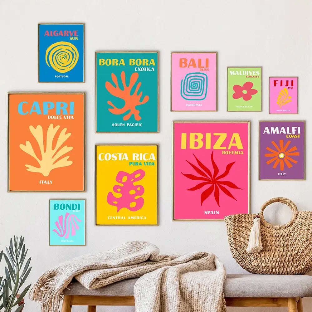 Capri dolce vita colorful travel posters art print for living room