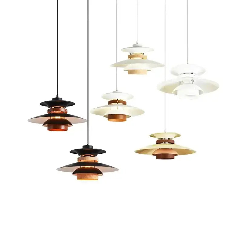 Decorbites colorful umbrella led chandeliers cream & amber living room