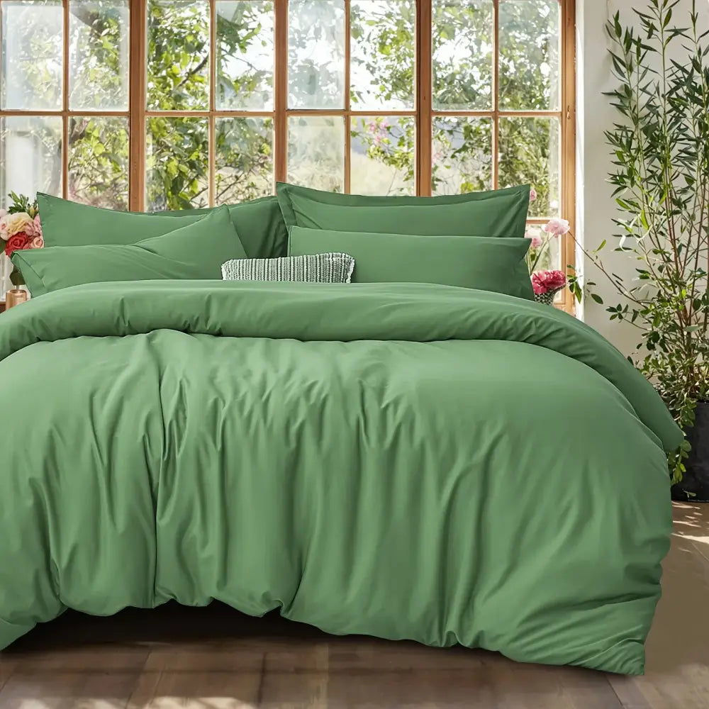 Black satin cotton duvet cover set bedroom textured pillow accent
