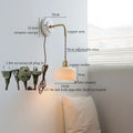 Decorbites copper arm white ceramic mountain wall lamp bedroom light