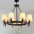 Decorbites country fabric brass chandelier for bedroom with 3 shades