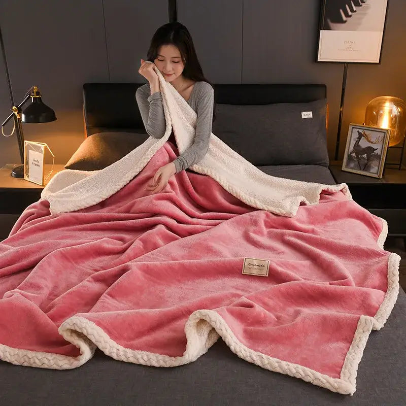 Decorbites cozy autumn gray & white plush blanket – living room throw