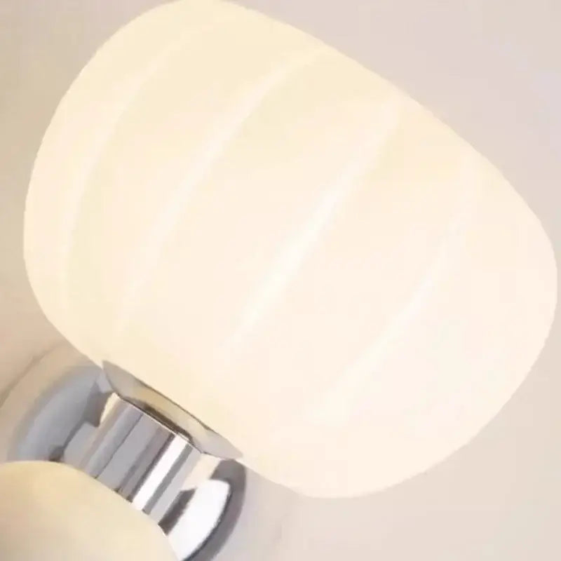 Decorbites cream breeze frosted glass pumpkin wall sconce bedroom light