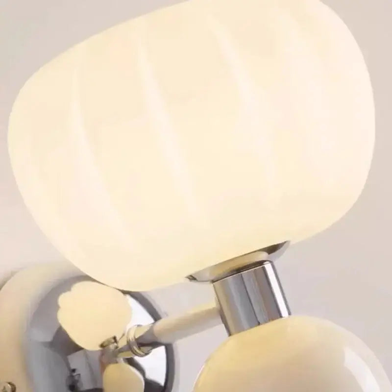 Decorbites cream breeze frosted glass pumpkin wall sconce bedroom light