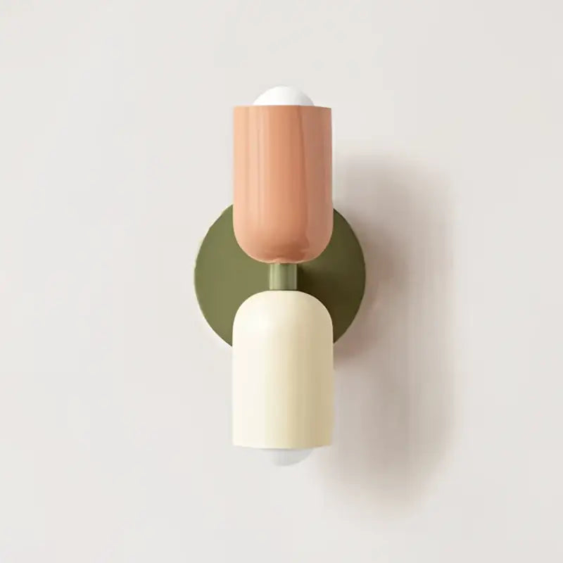Decorbites cream double head wall lamp bedroom olive green & black