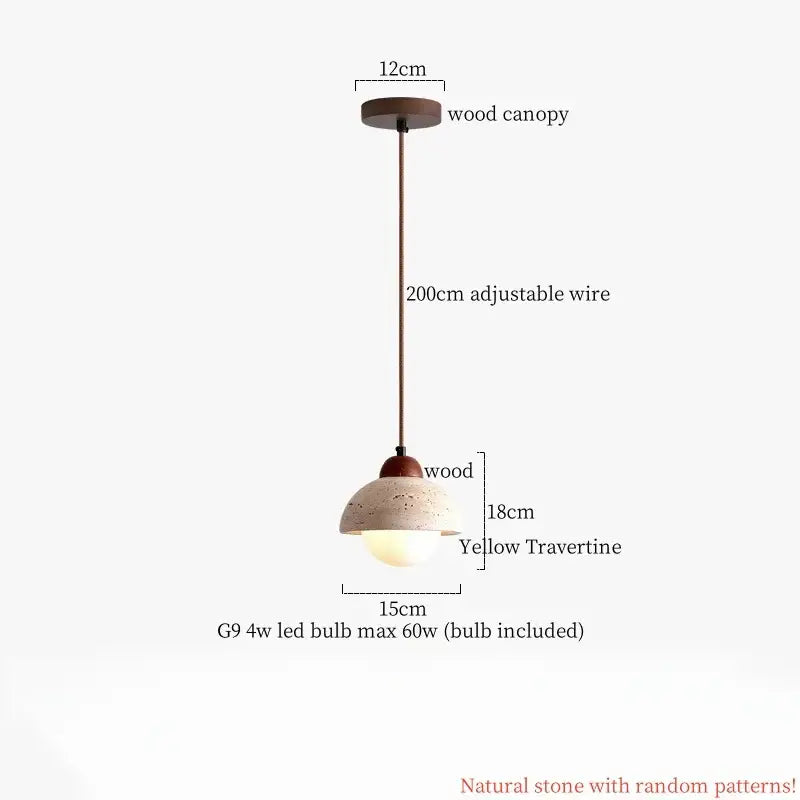 Decorbites cream glass led pendant light with wood ears for bedroom