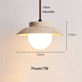 Decorbites cream stone pendant lamp bedroom textured concrete light