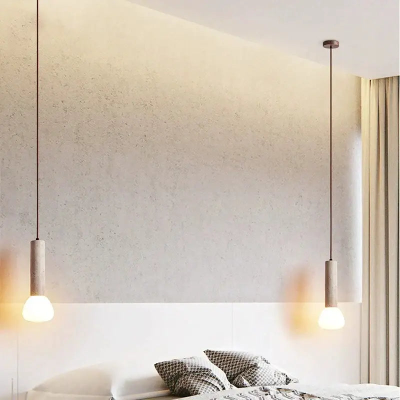 Decorbites cream style concrete pendant lamp living room spherical light