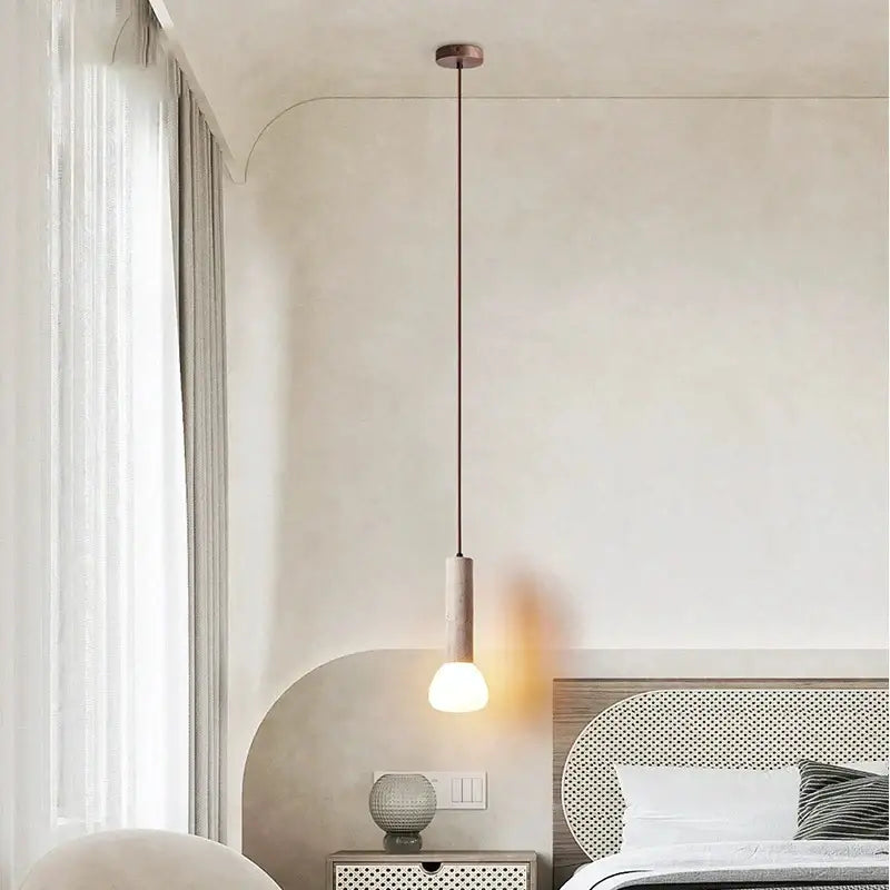 Decorbites cream style concrete pendant lamp living room spherical light