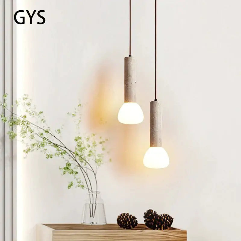 Decorbites cream style concrete pendant lamp living room spherical light