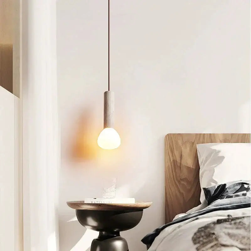 Decorbites cream style concrete pendant lamp living room spherical light