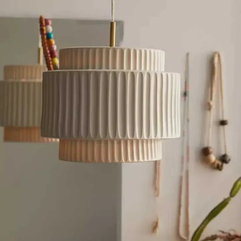Decorbites cream wind led chandelier – dining room fluted pendant light