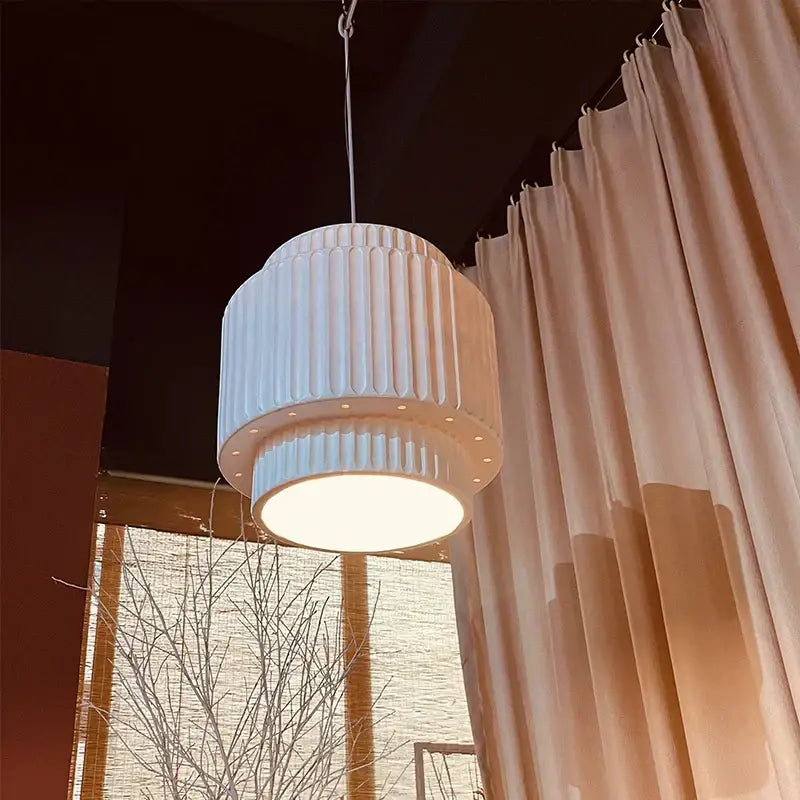 Decorbites cream wind led chandelier – dining room fluted pendant light