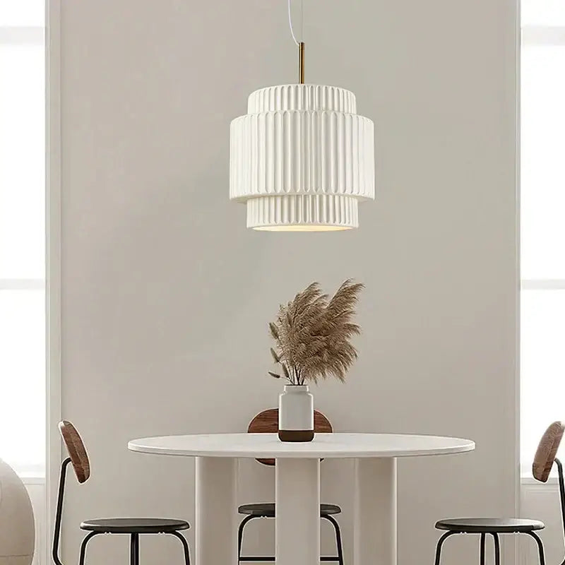 Decorbites cream wind led chandelier – dining room fluted pendant light