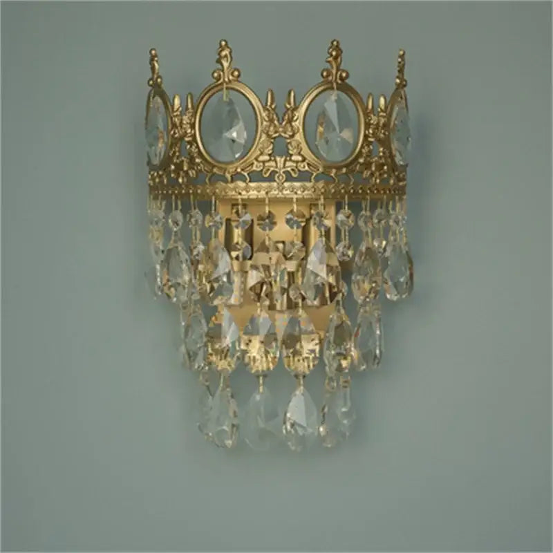Decorbites crown crystal chandelier gold pendant light for bedroom
