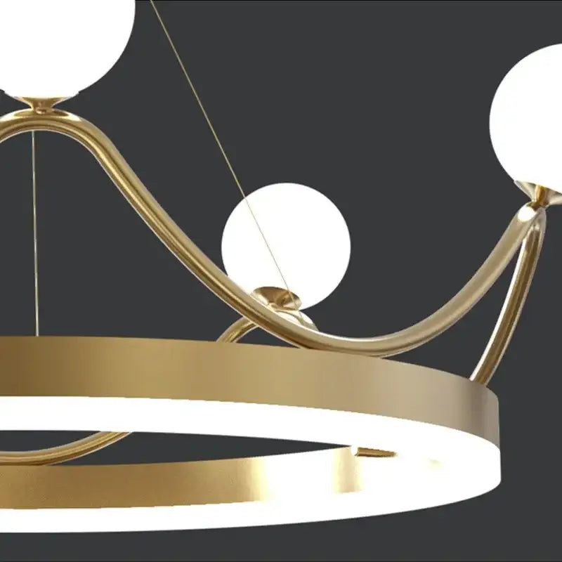 Decorbites crown led chandelier gold and white kids room pendant light