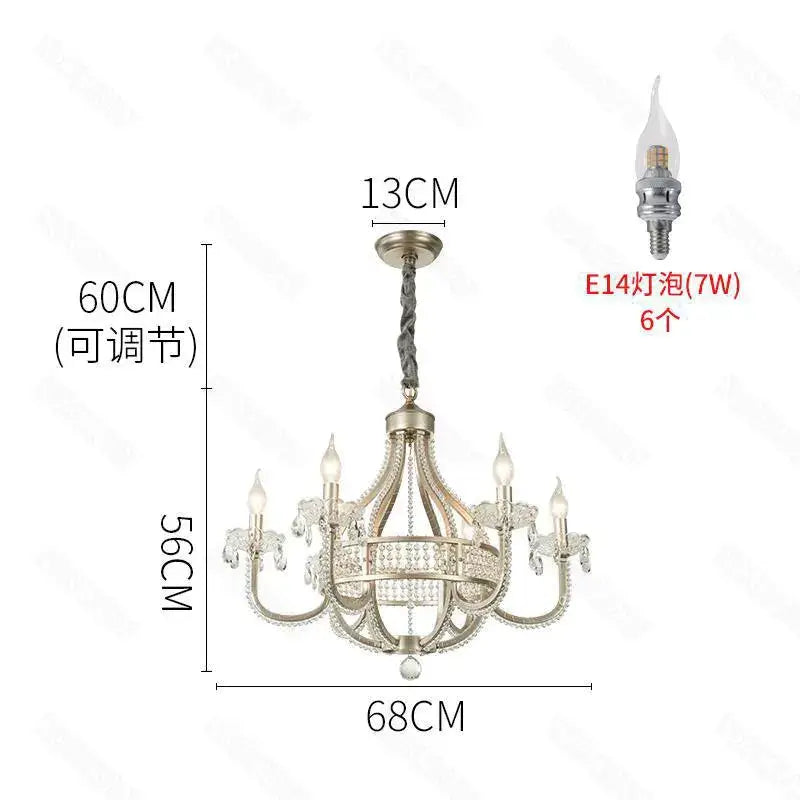 Antique silver decorbites crystal chandelier for dining room