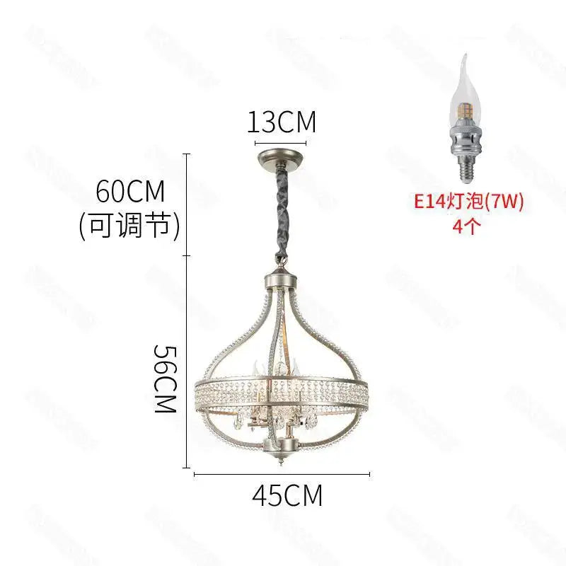 Antique silver decorbites crystal chandelier for dining room