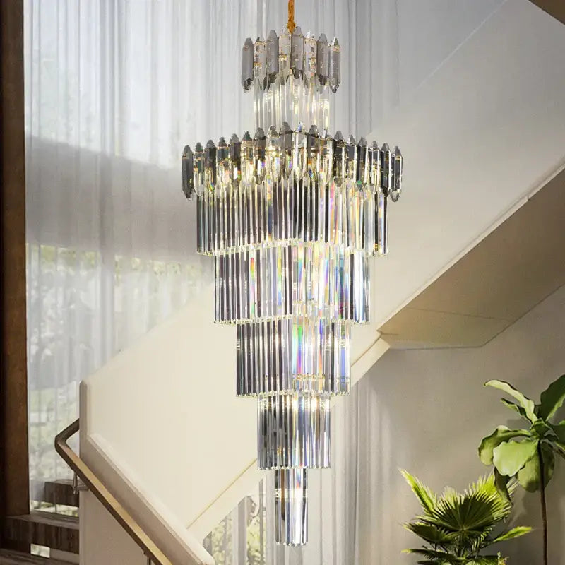 Luxury tiered gold decorbites crystal chandelier for living room