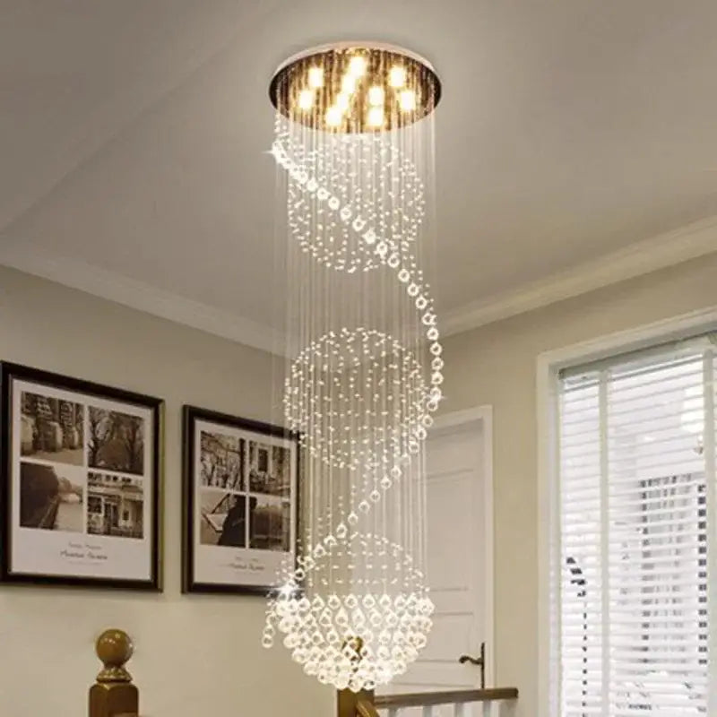 Modern spiral gold decorbites crystal chandelier living room light