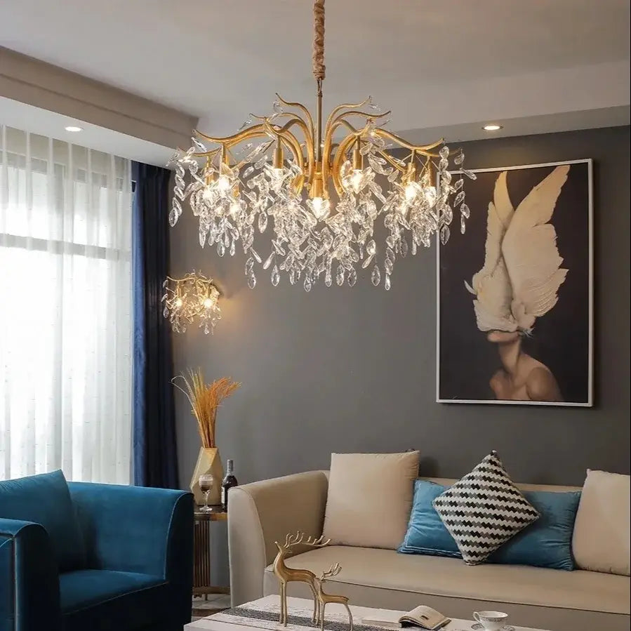 Modern gold decorbites crystal chandelier for living room