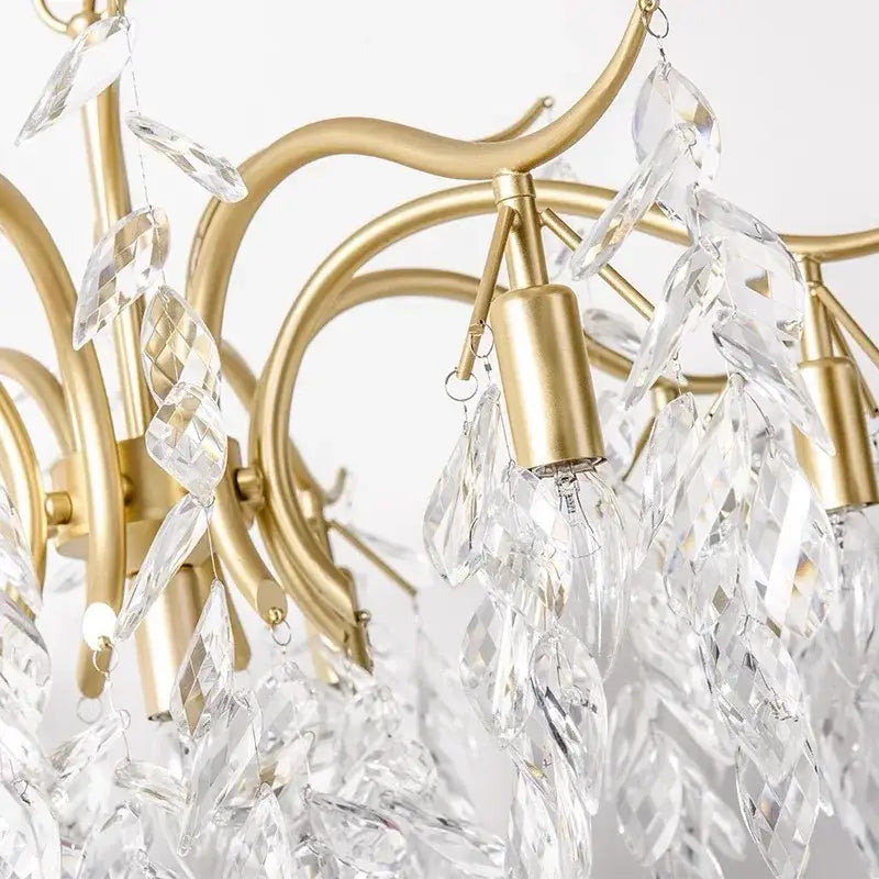 Decorbites crystal chandelier gold branch luxury living room light