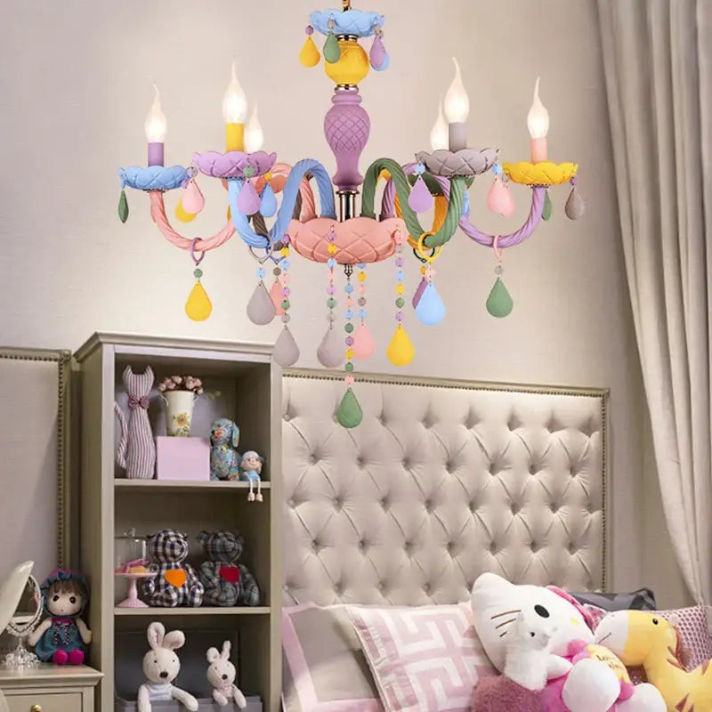 Modern macaron color decorbites crystal chandelier children room