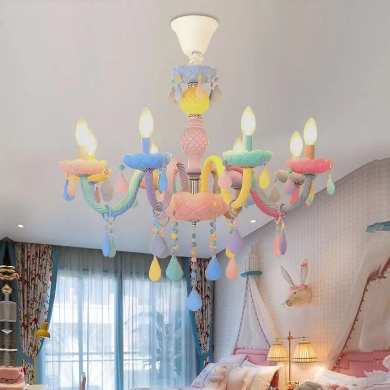 Modern macaron color decorbites crystal chandelier children room