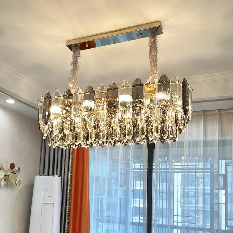 Decorbites crystal chandelier silver and brass luxury living room light