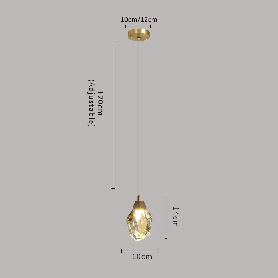 Modern brass crystal chandelier staircase pendant lamp living room
