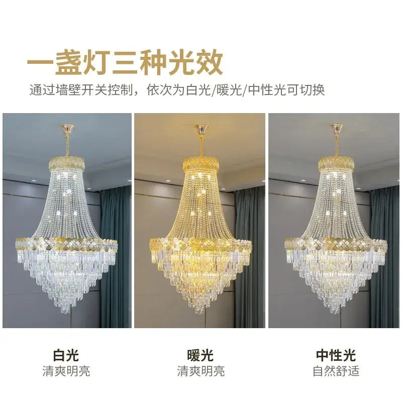 Modern gold decorbites crystal chandelier living room cascading light
