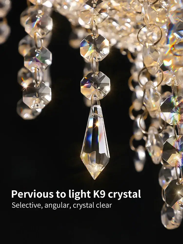 Decorbites crystal chandelier white dome pendant light for living room