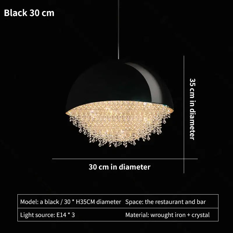 Decorbites crystal chandelier white dome pendant light for living room