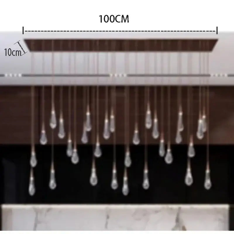 Decorbites crystal drop chandelier gold glass dining room light