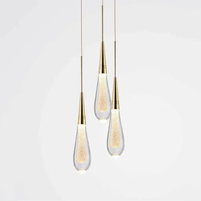 Decorbites crystal drop chandelier gold glass dining room light