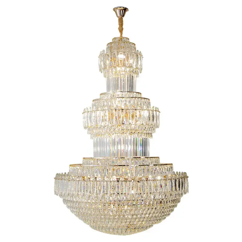 Decorbites crystal duplex gold chandelier for hotel and living room