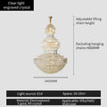 Decorbites crystal duplex gold chandelier for hotel and living room