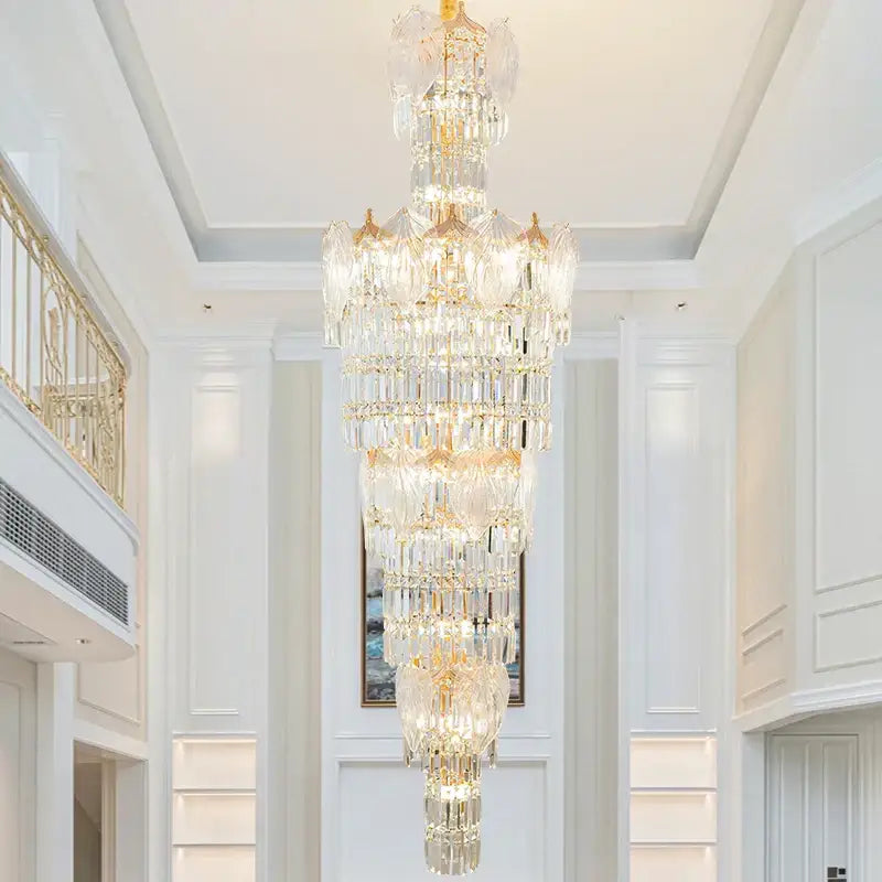 Decorbites crystal european long chandelier for living room lighting