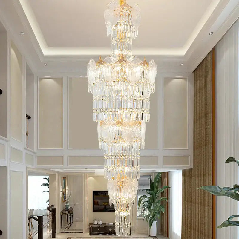Decorbites crystal european long chandelier for living room lighting