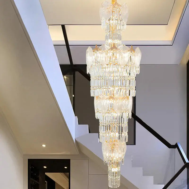 Decorbites crystal european long chandelier for living room lighting